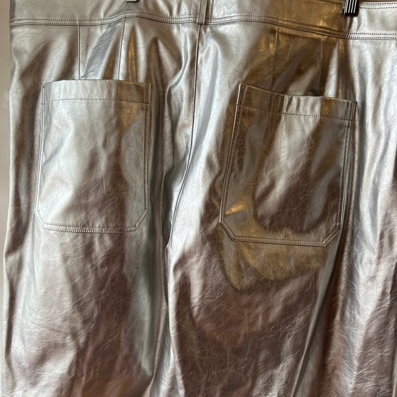 Maeve THE ETTIE HIGH-RISE CROP WIDE-LEG PANTS: METALLIC FAUX-LEATHER EDITION 26W - Picture 8 of 13